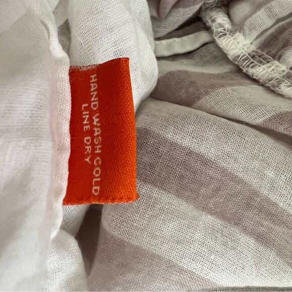 Oliphant Roll Sleeve Dress Stone Gray Stripe Print Size Large - Picture 13 of 16